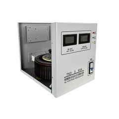 TND-5KVA مثبت جهد بمحرك سيرفو عالي الدقة أحادي الطور 220 فولت تنظيم 1% SVC شاشة LCD نحاس نقي 100% فائق الانخفاض